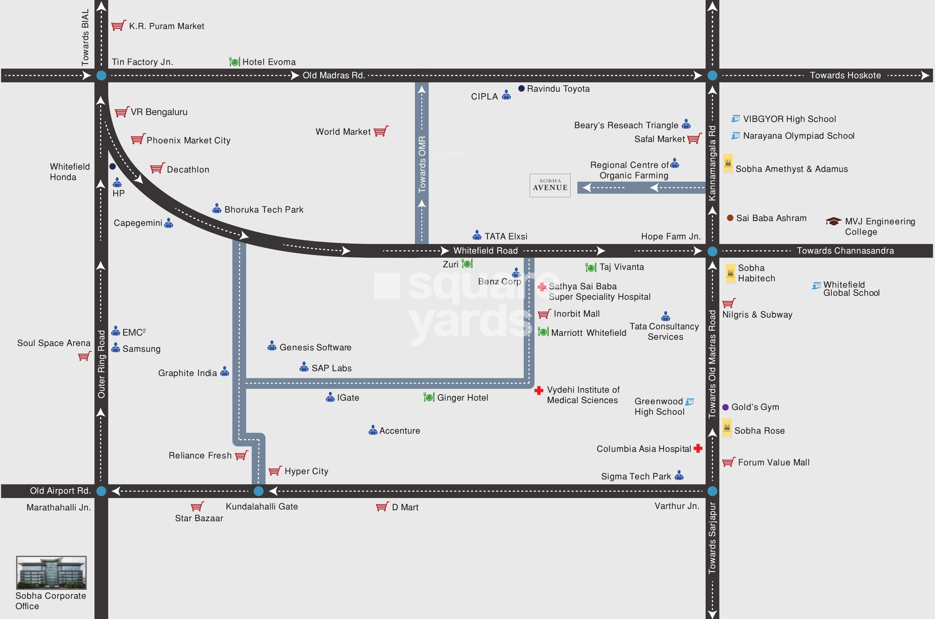Sobha Avenue Location Image