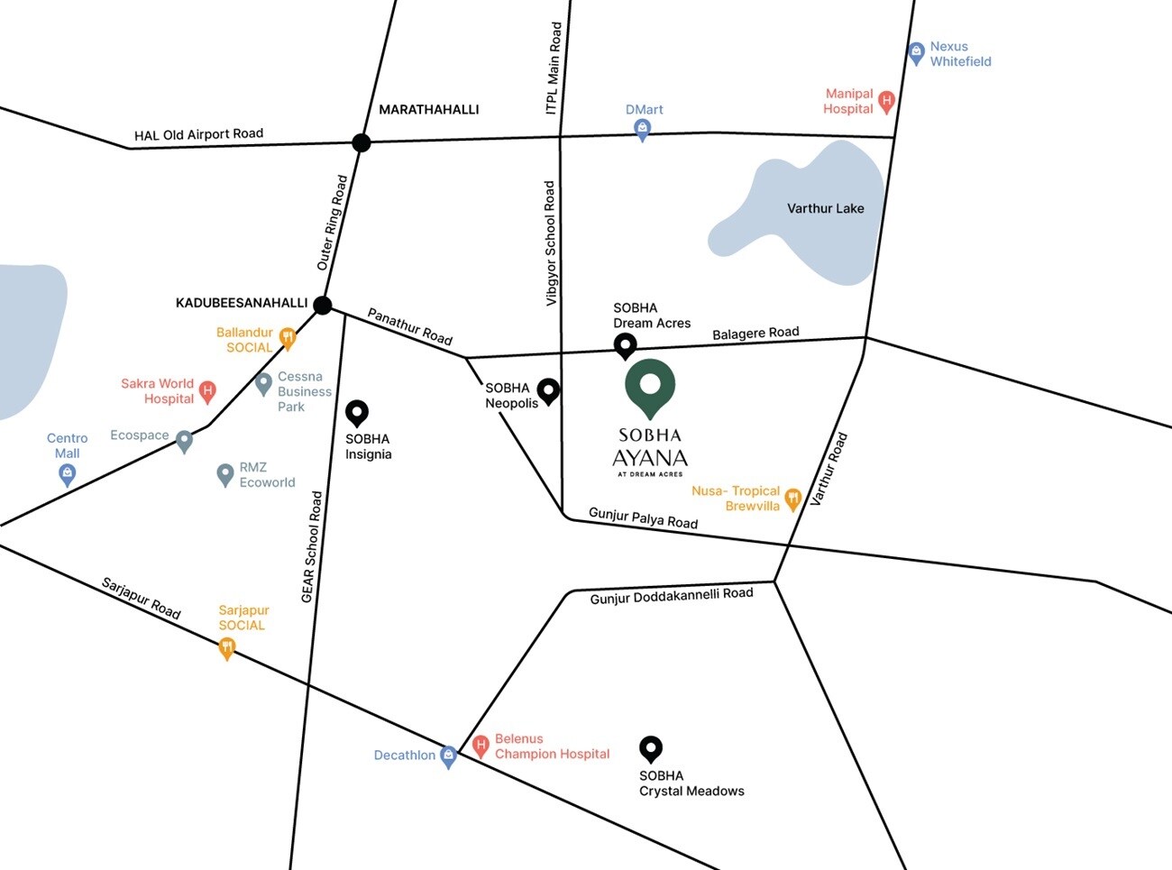 Sobha Ayana Location Image