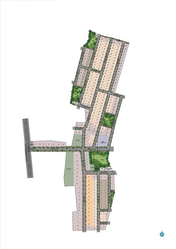 Sobha-Chartered-Birdsong_an aerial view of a building with a clock on it
