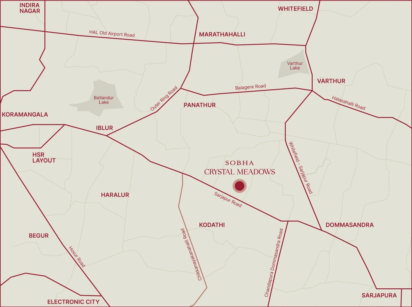 Sobha Crystal Meadows Location Image