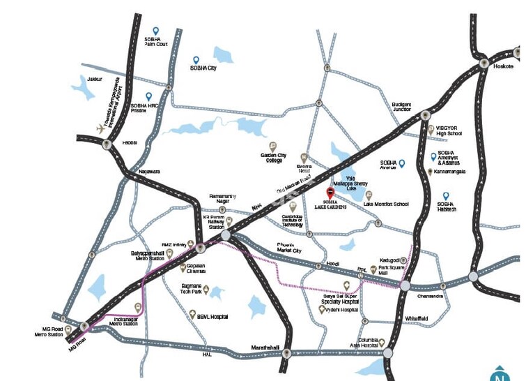 Sobha Lake Garden Location Image