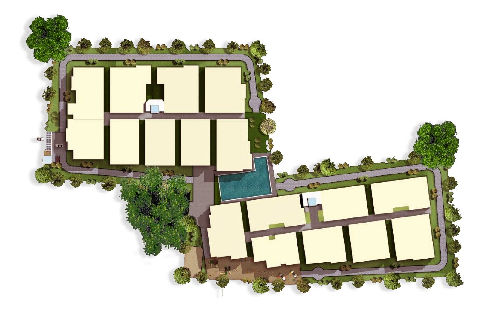 Sowmya-Skyla_a large white building with a bunch of trees on top of it