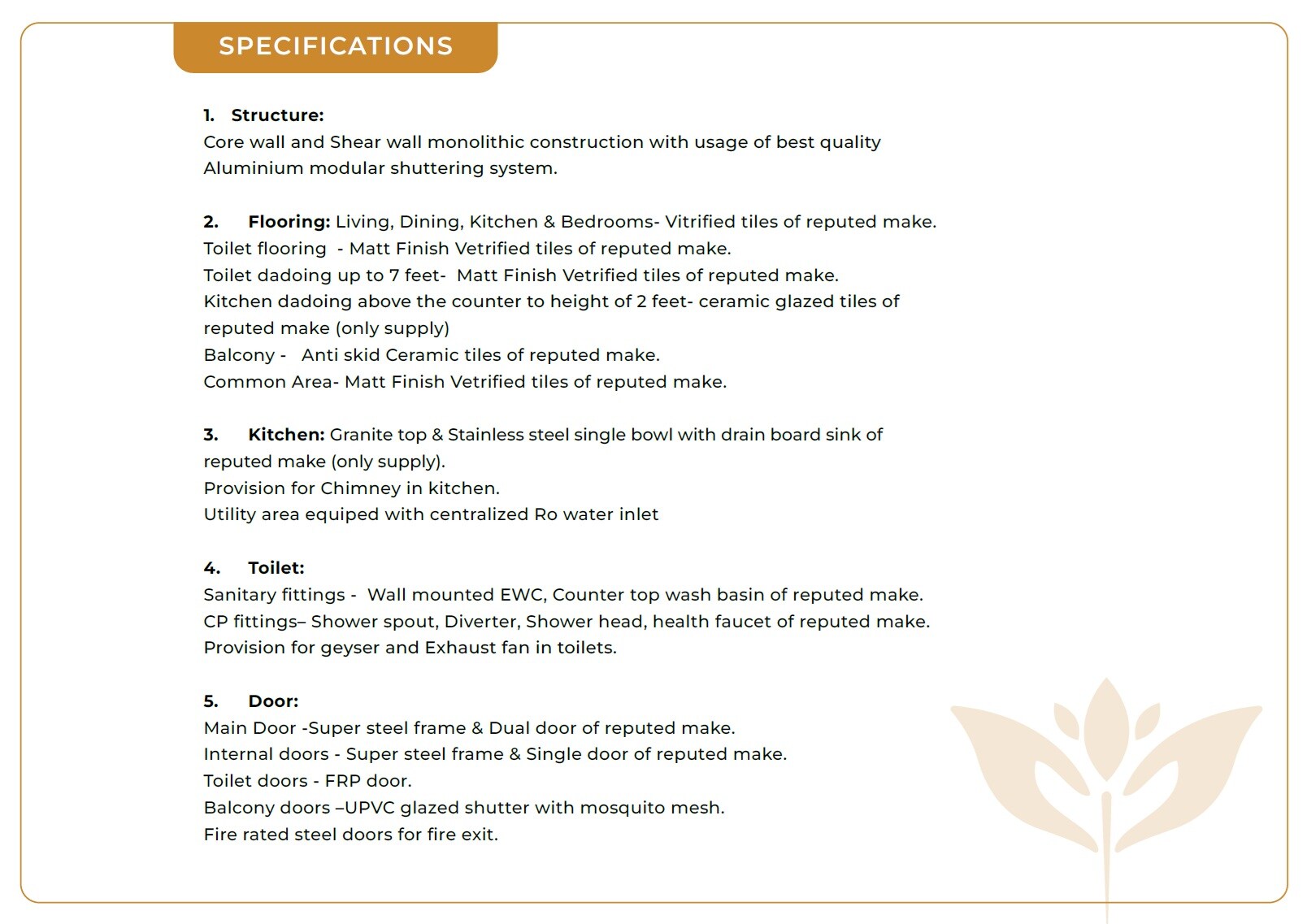 Sowparnika Whispering Petals Specification 1