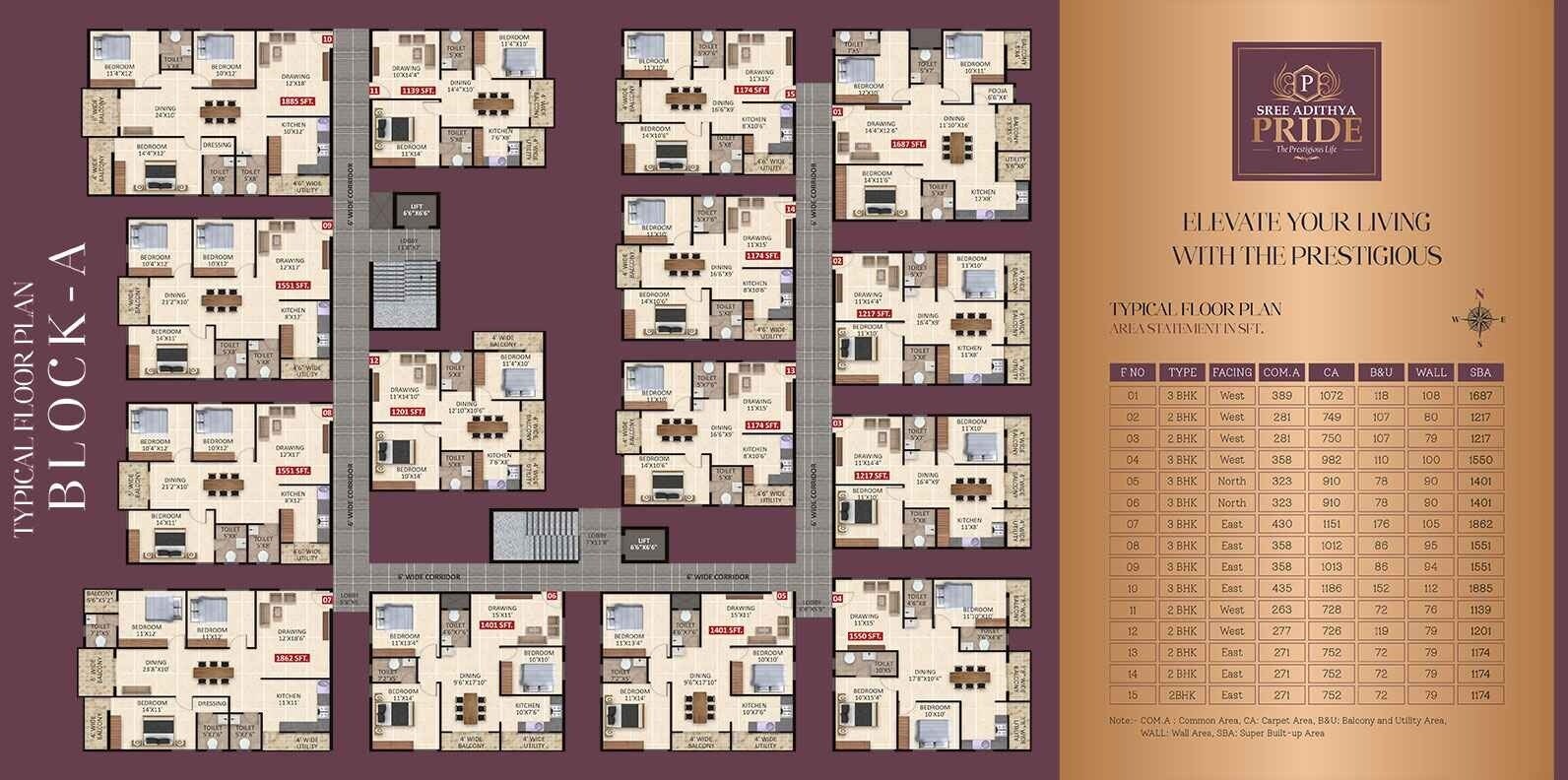 Sree Adithya Pride Floor Plans