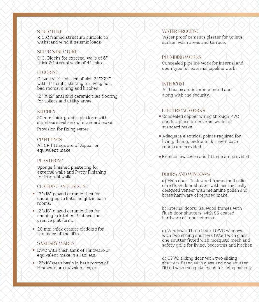 Sree Adithya Pride Specification