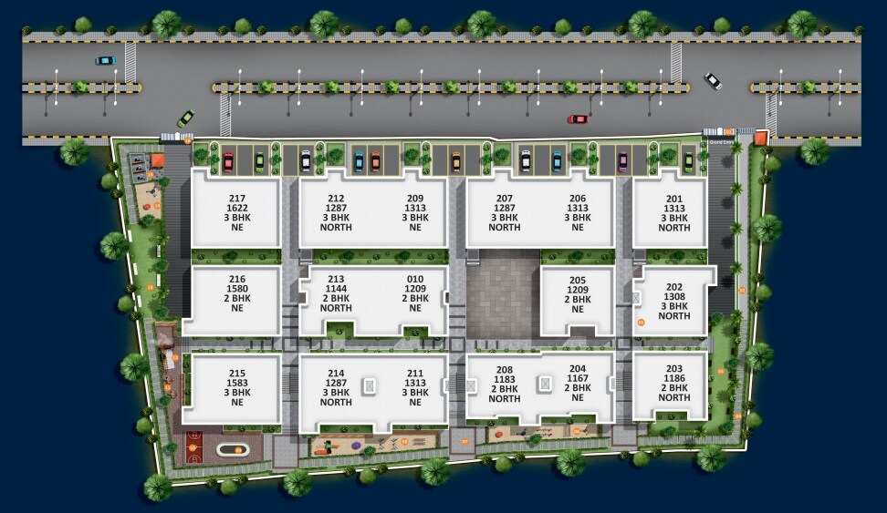 Sree-Krishna-Lakefront_a computer generated image of a train on a train track