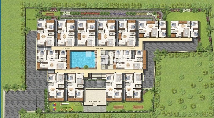 Sri-Mahalakshmi-Urban-Touch_an aerial view of a building with many different types of objects