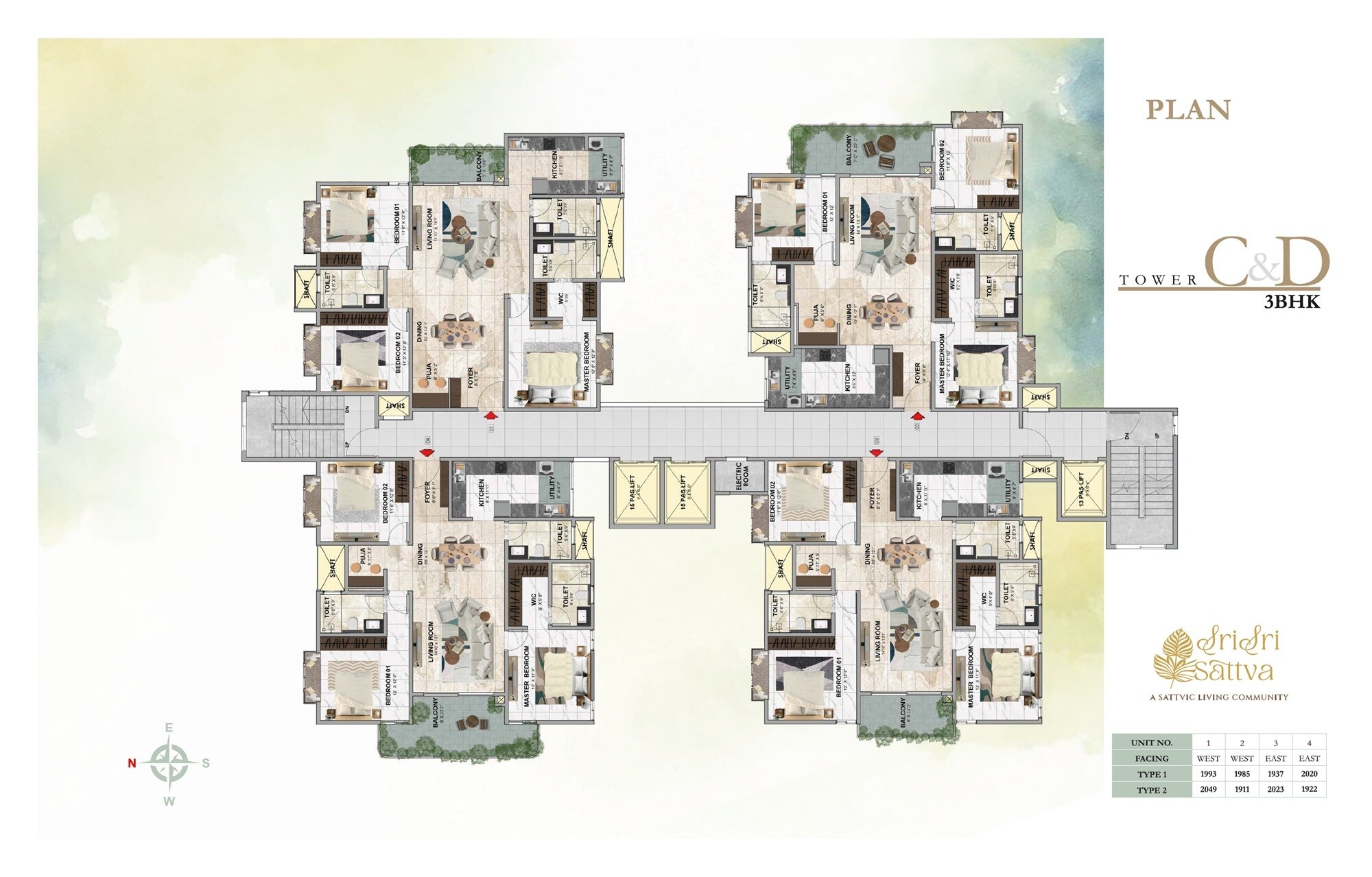 Sri Sri Sattva Floor Plans