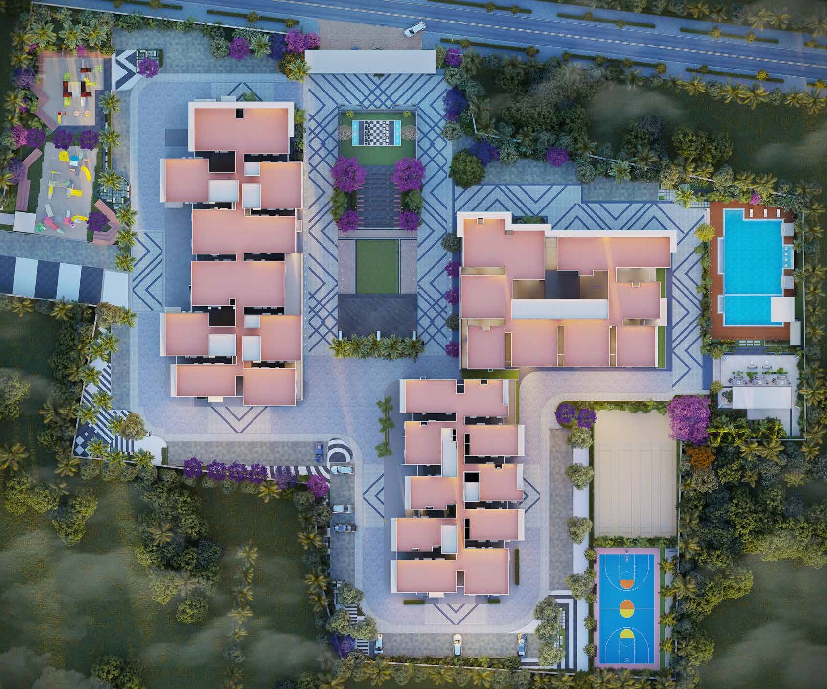 SSVR-Niyaara_an aerial view of a cityscape with buildings