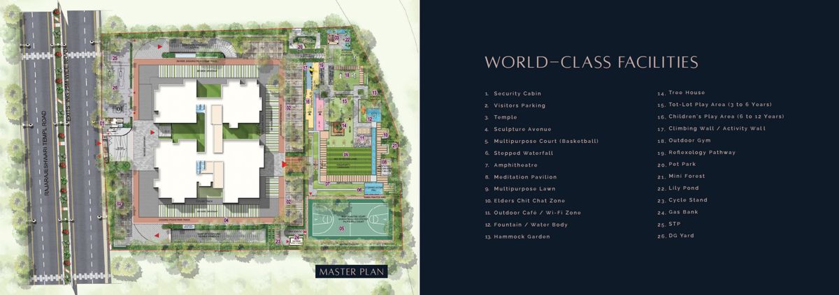 Vaishnodevi-Melange-One_an aerial view of a building with a train on top of it