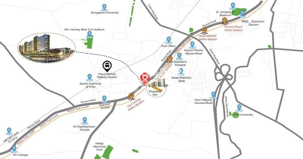 Vishala Vishwapriya Vertical Garden Location Image