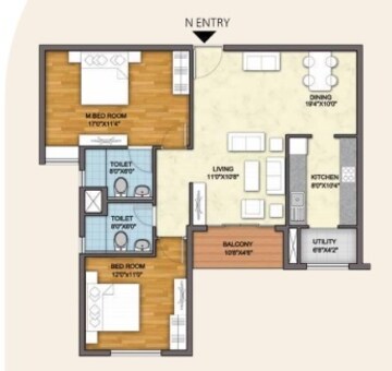  2 BHK Apartment at Monarch Aqua, Kr Puram – for Sale