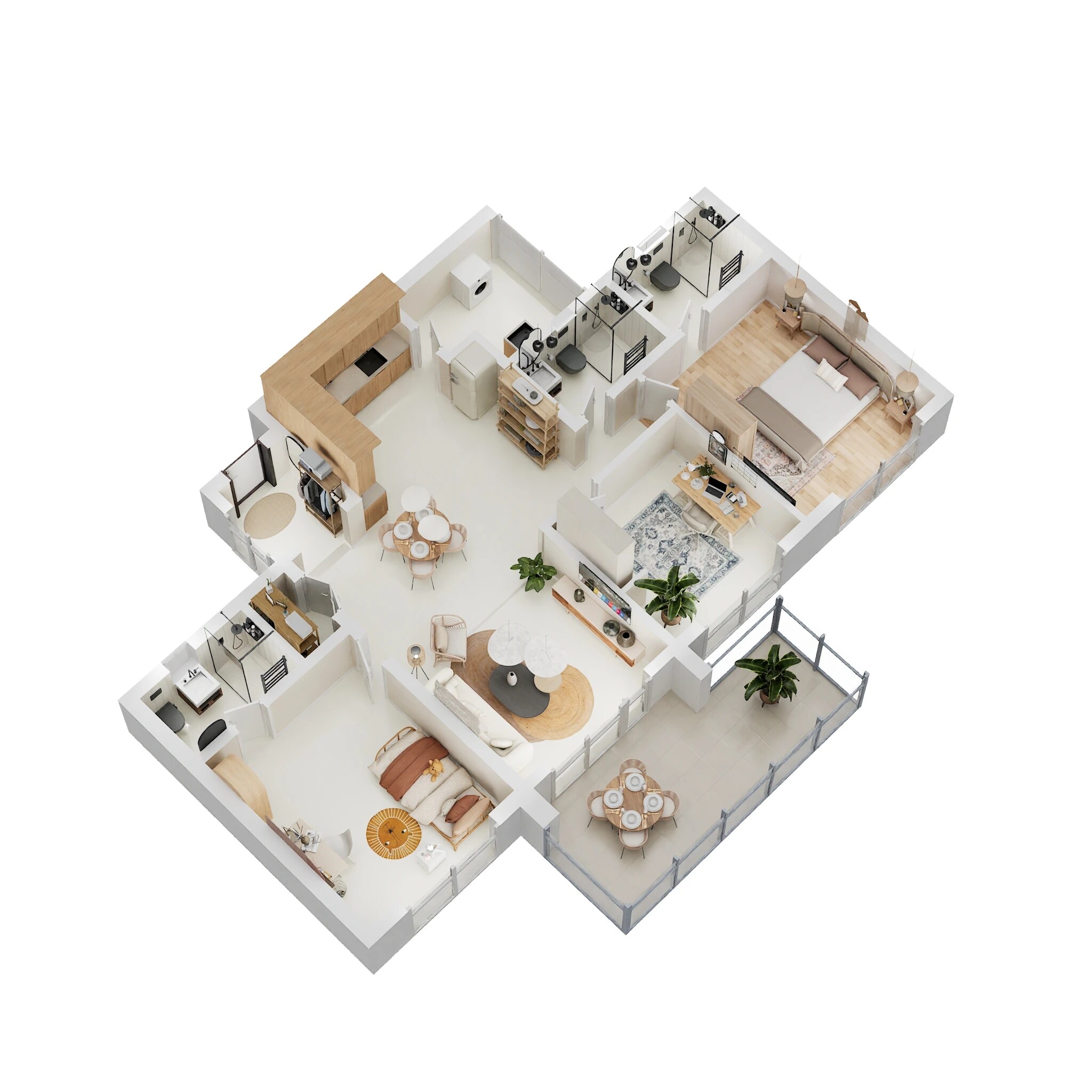 Floor plan of 3 BHK 1825 Sq. Ft. Apartment in 2Getherments 2G Tula, Bangalore