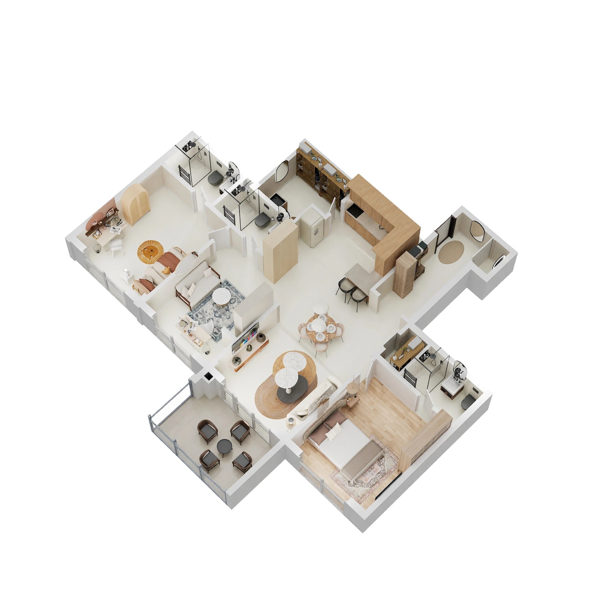 Floor plan of 3 BHK 1883 Sq. Ft. Apartment in 2Getherments 2G Tula, Bangalore