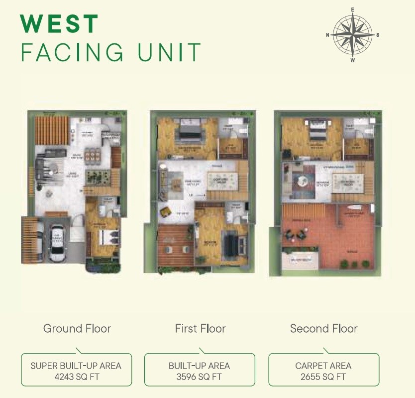 Floor plan of 4 BHK 4042 Sq. Ft. Villa in 42 Between The Greens, Bangalore