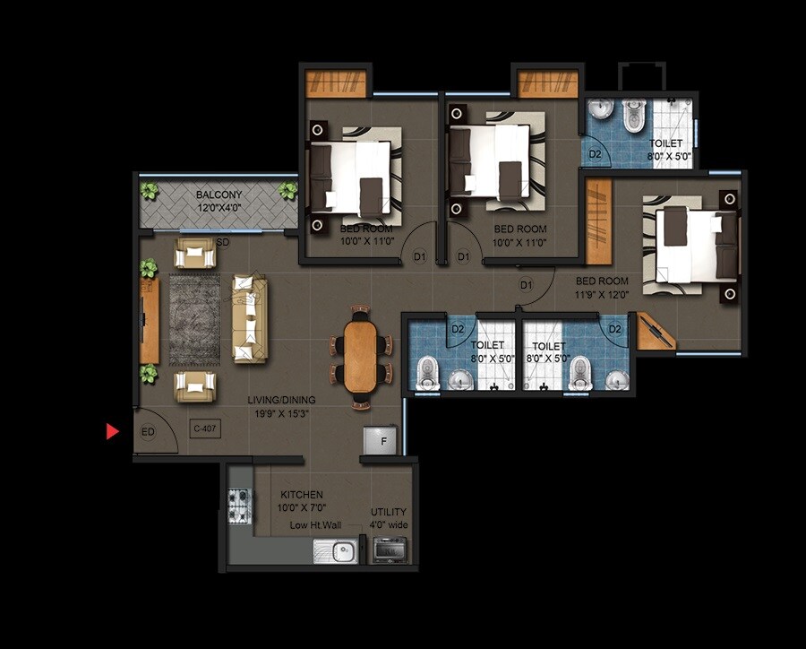 Other, gopalan-atlantis 3 Bedroom 1755 Sq.Ft. Apartment In Whitefield Bangalore 8796805