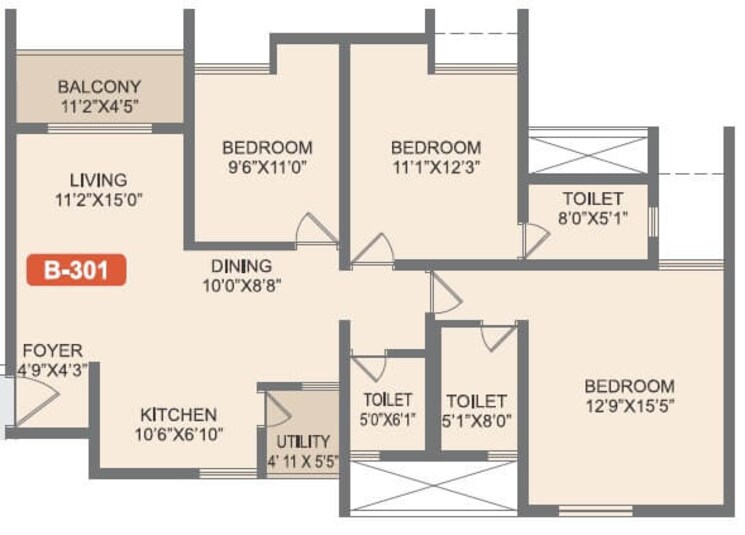 Other, rohan-akriti 3 Bedroom 1031 Sq.Ft. Apartment In Kanakapura Road Bangalore 9359775