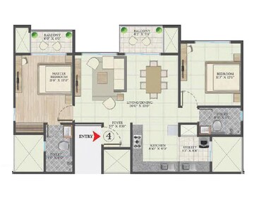  2 BHK Apartment at Abhee Aaria, Gunjur – for Sale