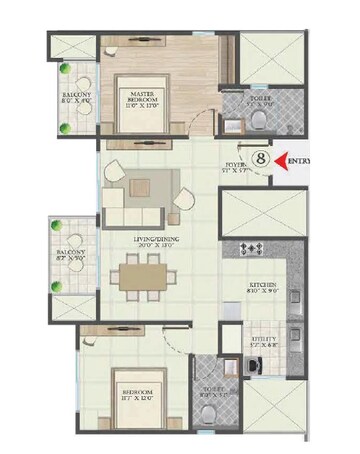  2 BHK Apartment at Abhee Aaria, S Medihalli – for Sale