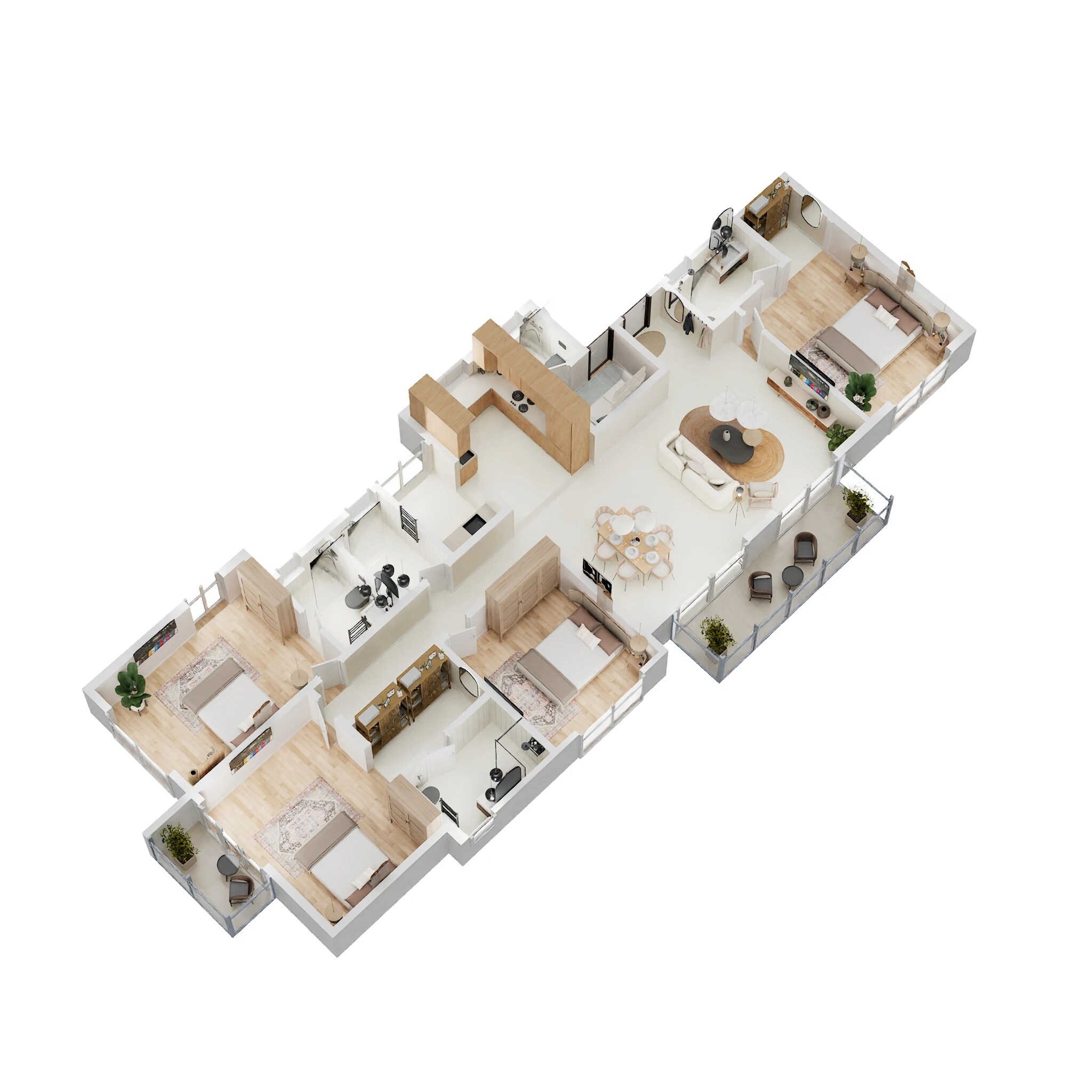 Floor plan of 4 BHK 2350 Sq. Ft. Apartment in Abhee Aaria, Bangalore