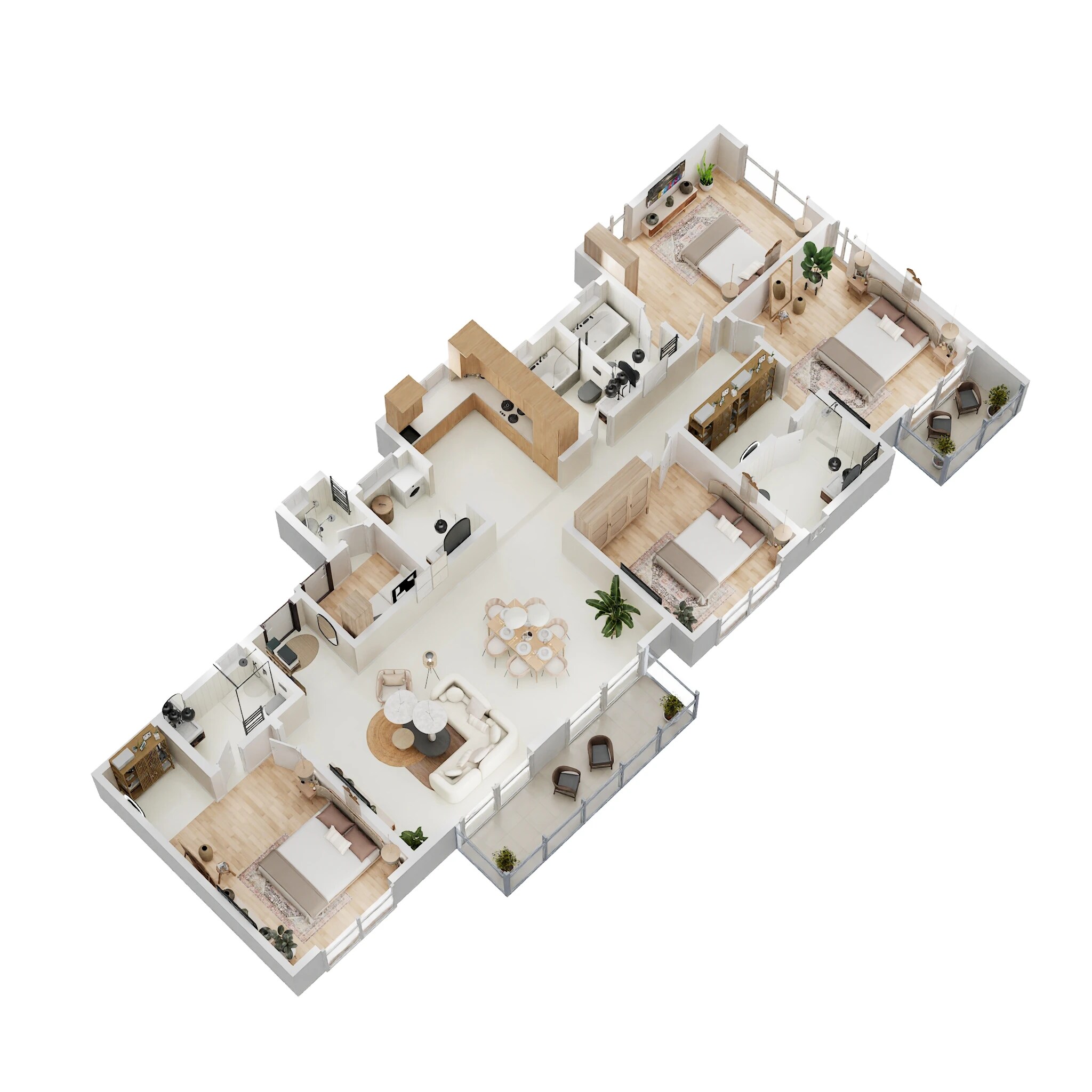 Floor plan of 4 BHK 2500 Sq. Ft. Apartment in Abhee Aaria, Bangalore