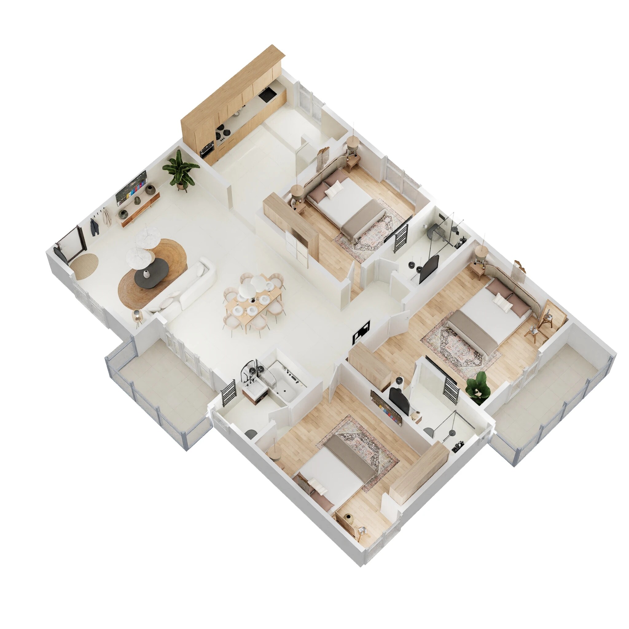 Floor plan of 3 BHK Apartment - 1950 sq. ft. in Abhee Celestial City, Bangalore