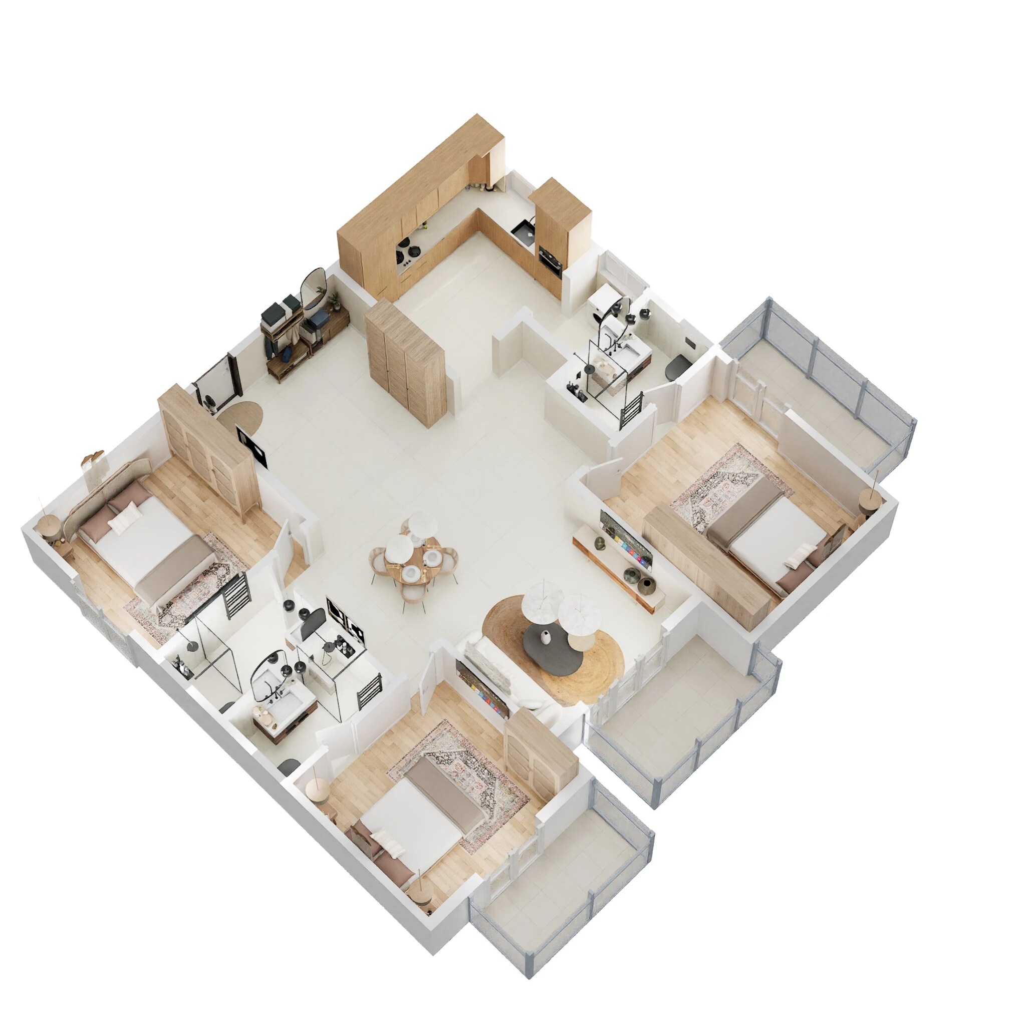 Floor plan of 3 BHK Apartment - 1990 sq. ft. in Abhee Celestial City, Bangalore