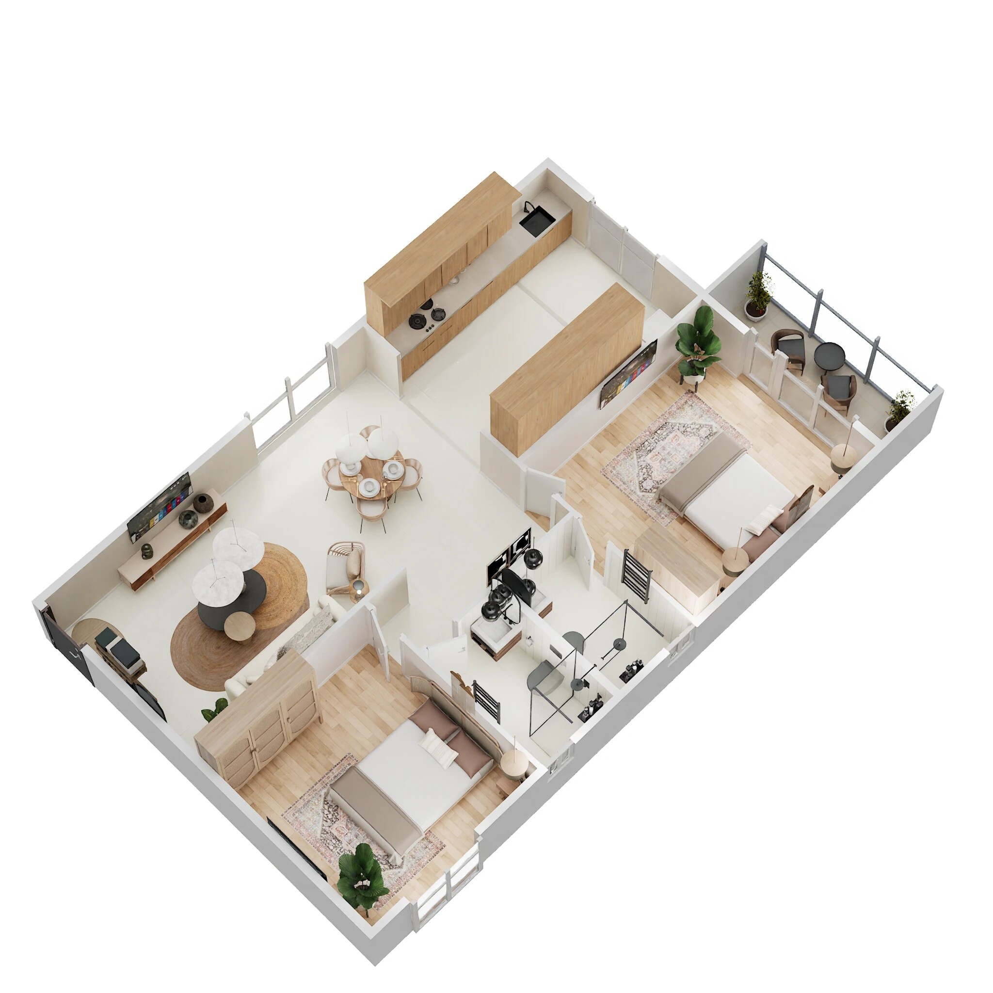 Floor plan of 2 BHK 1205 Sq. Ft. Apartment in Abhee Riviera Royale, Bangalore