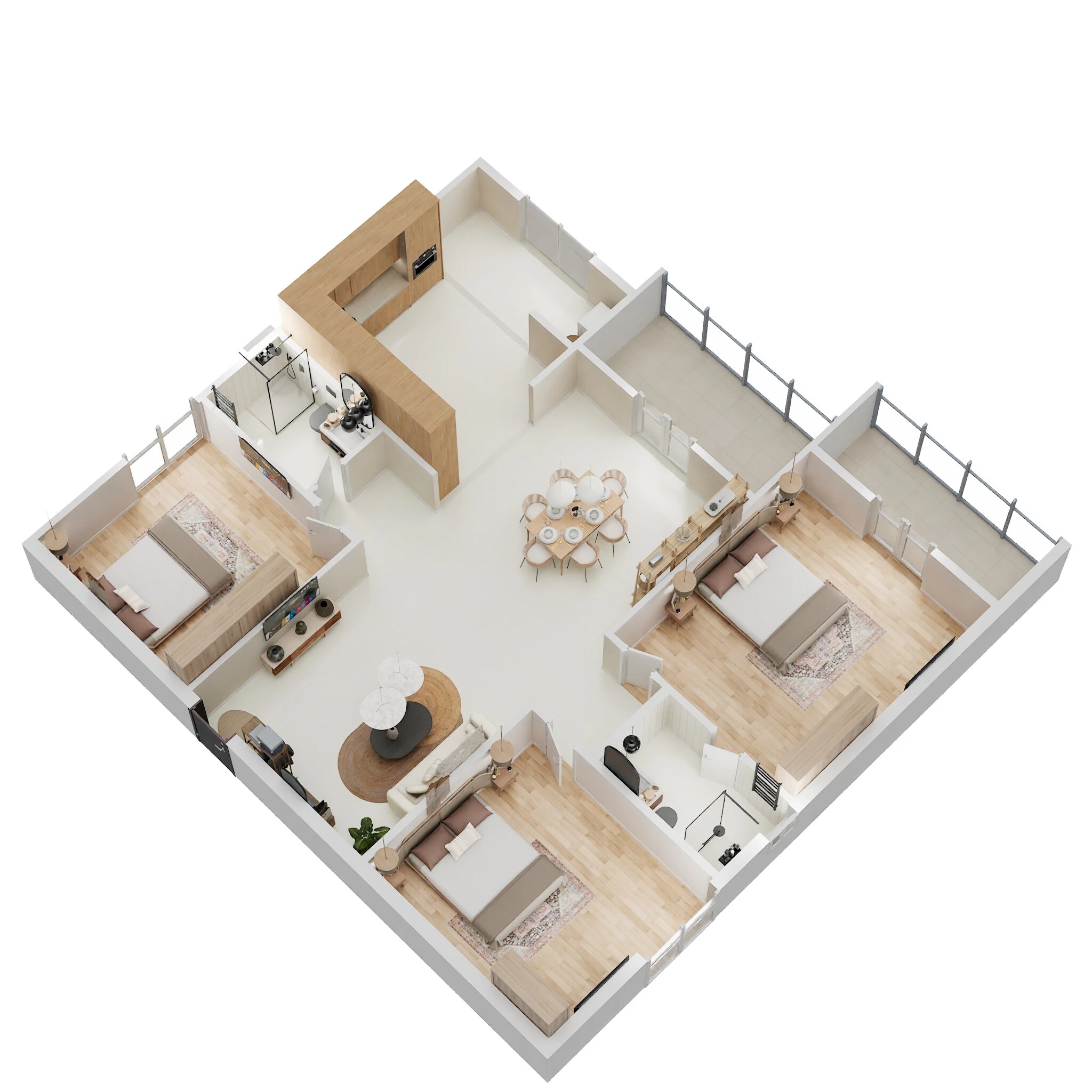 Floor plan of 3 BHK 1585 Sq. Ft. Apartment in Abhee Silicon Shine, Bangalore