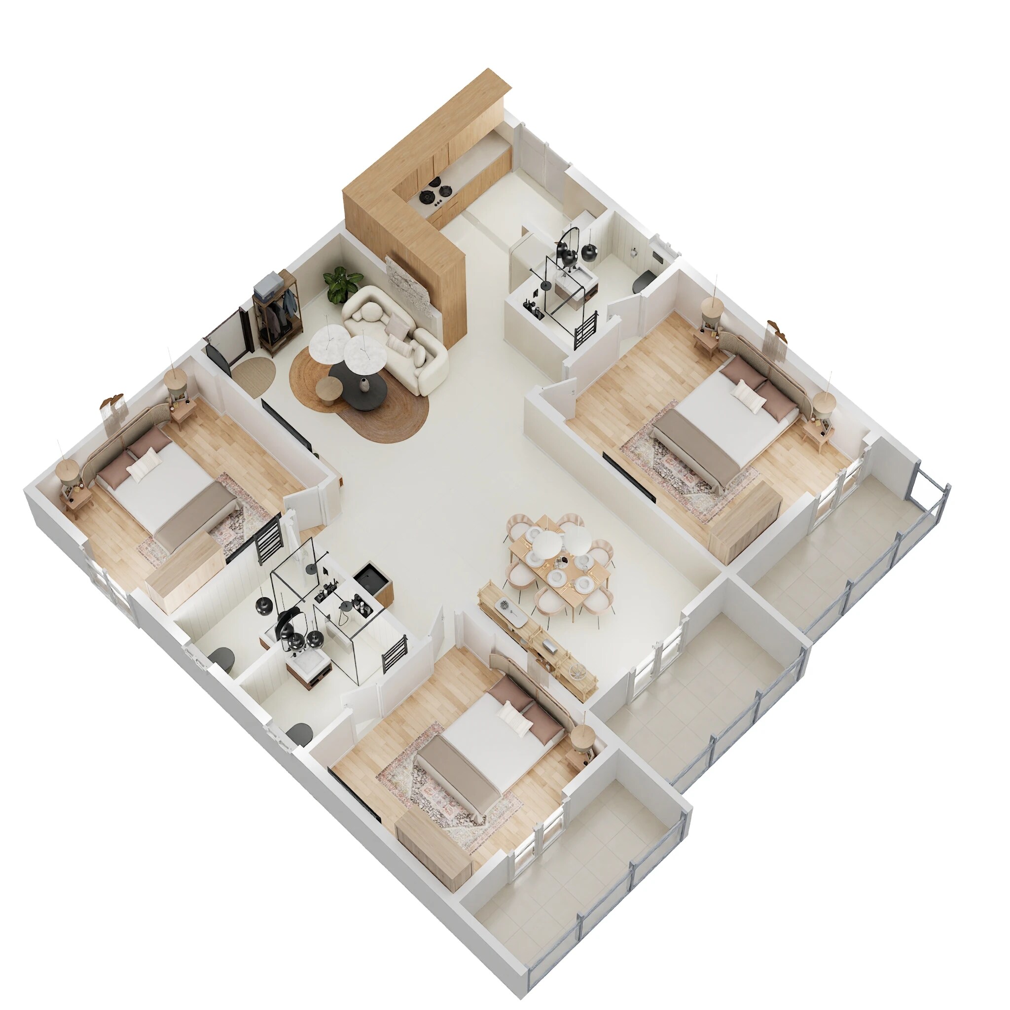 Floor plan of 3 BHK 1765 Sq. Ft. Apartment in Abhee Silicon Shine, Bangalore