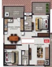 2 BHK 1273 Sq. Ft. Apartment in Abhigna Misty Woods