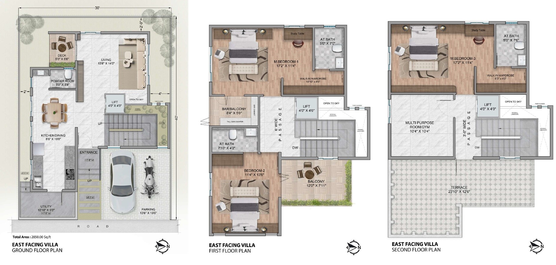 Floor plan of 4 BHK 2850 Sq. Ft. Villa in Achal Simhachalum, Bangalore
