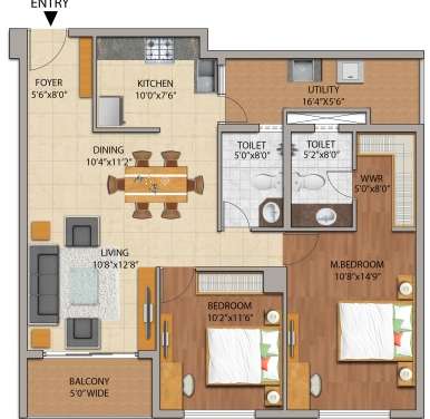 adarsh palm retreat apartment 2 bhk 1230sqft 20224205144228