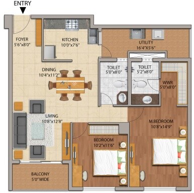 2 BHK 1320 Sq. Ft. Apartment