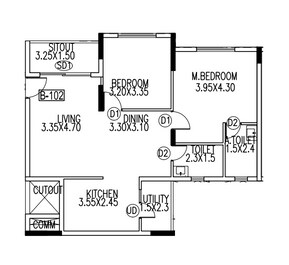 2 BHK 1205 Sq. Ft. Apartment in Adarsh Primrose