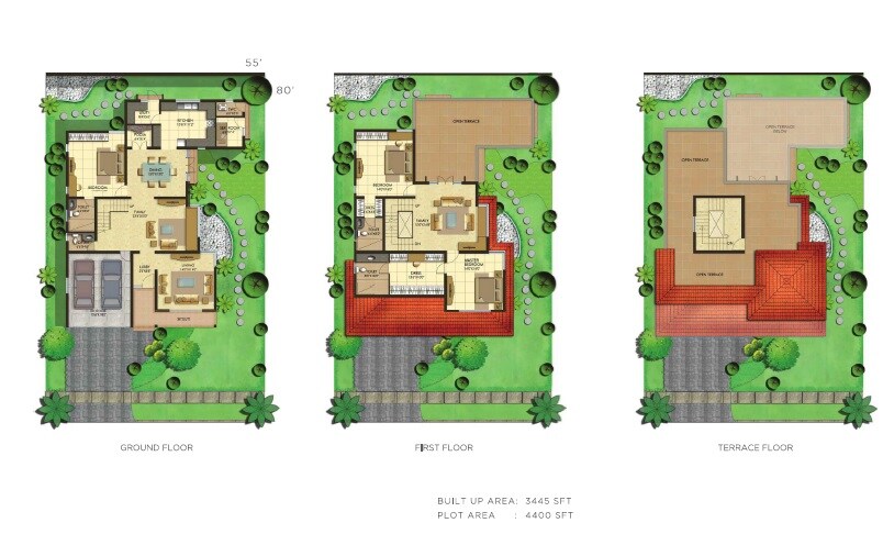 3 BHK 3445 Sq. Ft. Villa