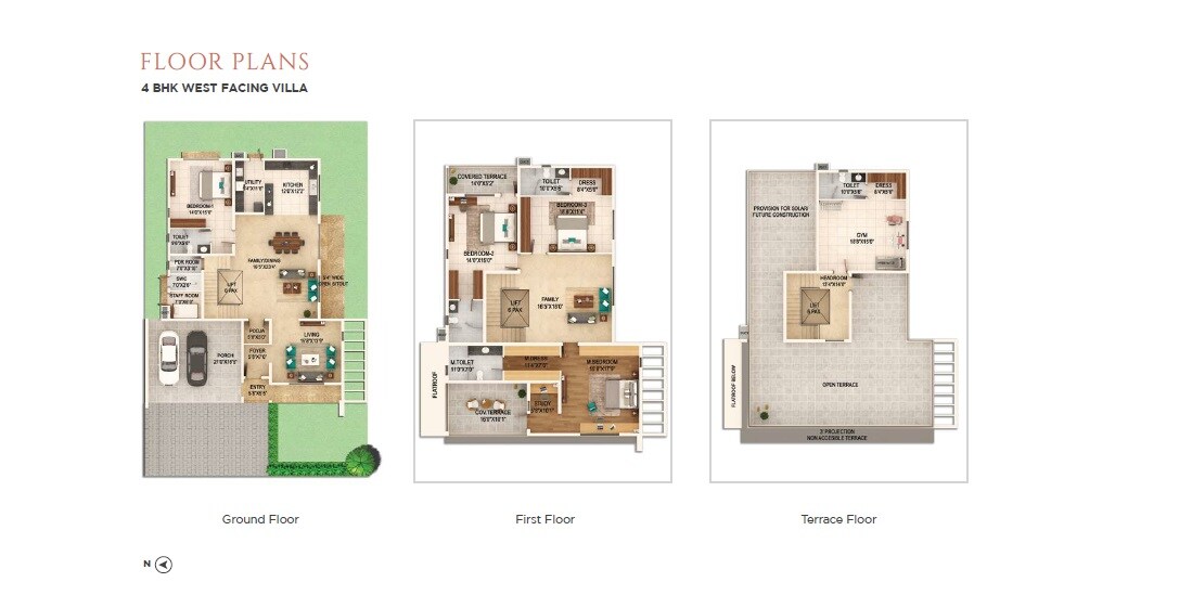 Floor plan of 4 BHK 4779 Sq. Ft. Villa in Adarsh Welkin Park, Bangalore