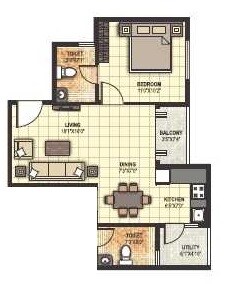 1 BHK 573 Sq. Ft. Apartment