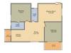 Floor plan of 2 BHK 1100 Sq. Ft. Apartment in Adithya Lujoso, Bangalore