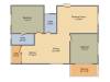 Floor plan of 2 BHK 1175 Sq. Ft. Apartment in Adithya Lujoso, Bangalore