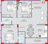 Floor plan of 3 BHK 1330 Sq. Ft. Apartment in Adithya Lujoso, Bangalore