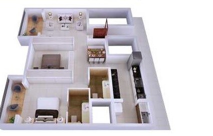 Floor plan of 2 BHK 1512 Sq. Ft. Apartment in Adithya Tranquil, Bangalore