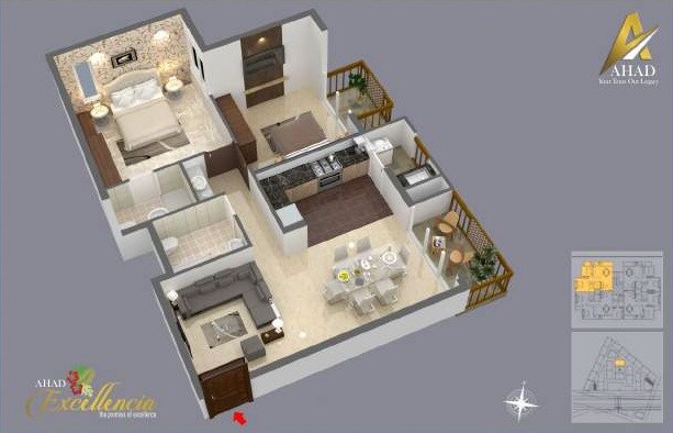 2 BHK 1067 Sq. Ft. Apartment