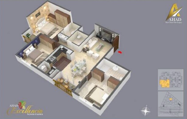 Other, ahad-serenity 3 Bedroom 1441 Sq.Ft. Apartment In Rayasandra Bangalore 9051215