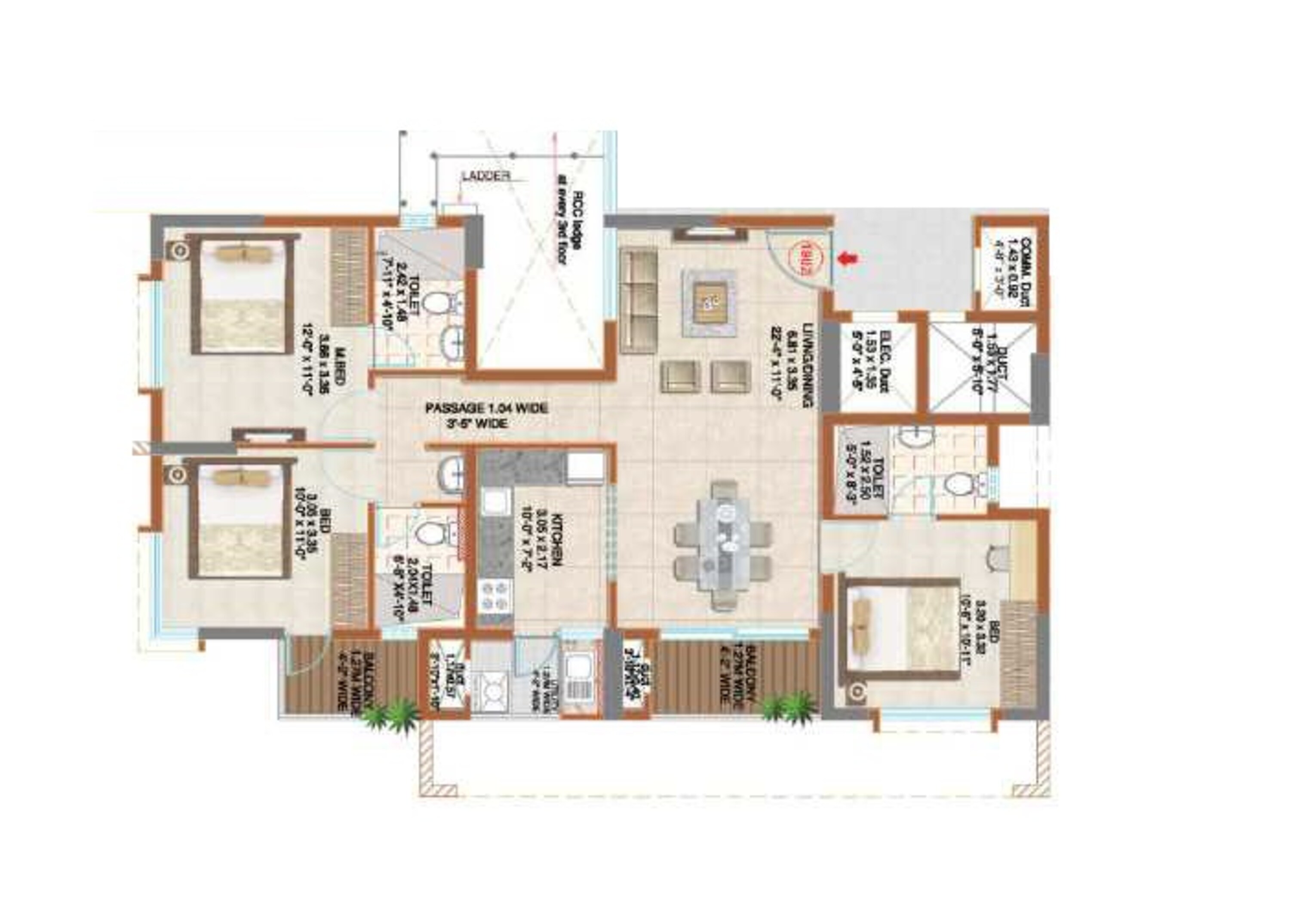 ahad serenity apartment 3 bhk 1462sqft 20234817224822