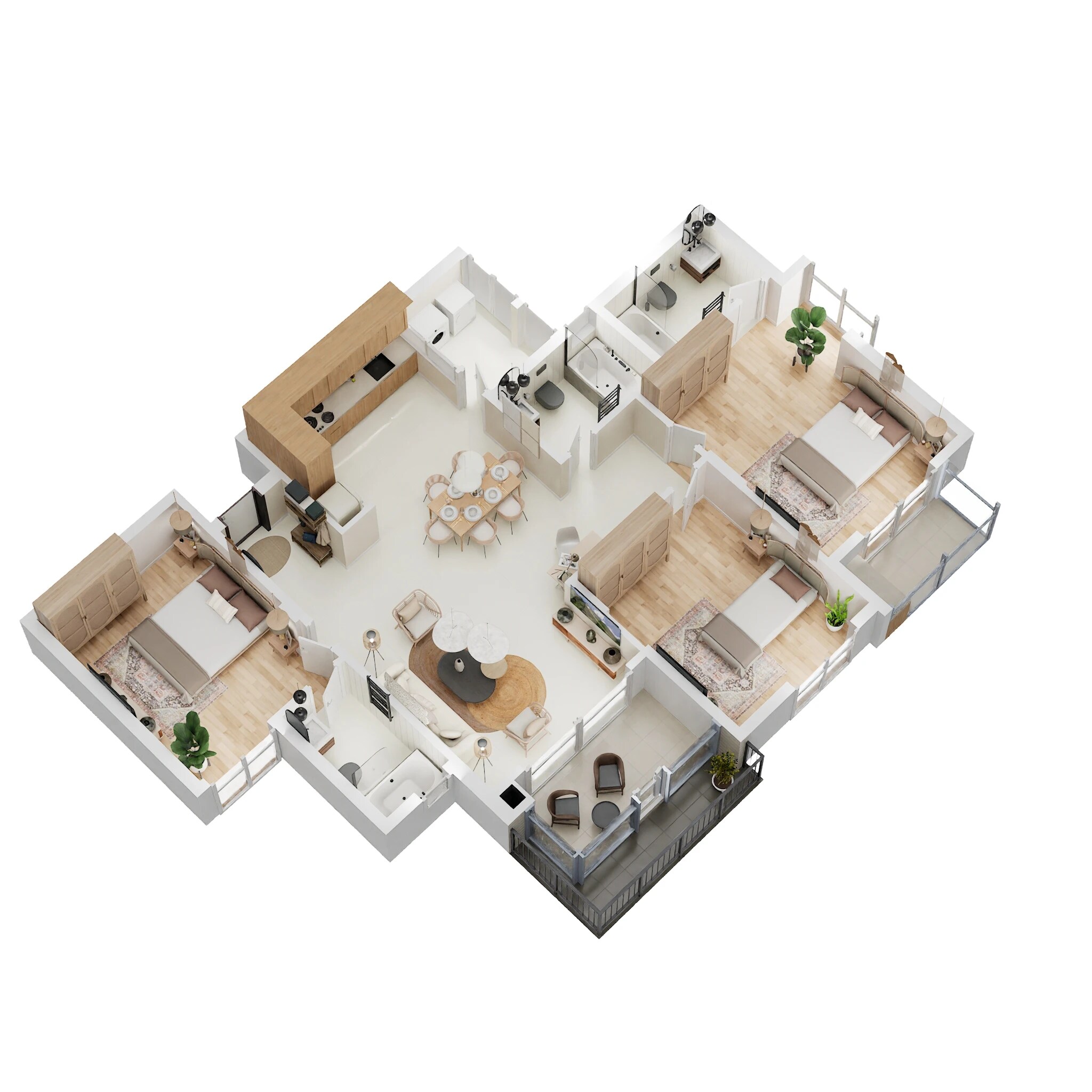 Floor plan of 3 BHK 1406 Sq. Ft. Apartment in Ajmera Florenza, Bangalore