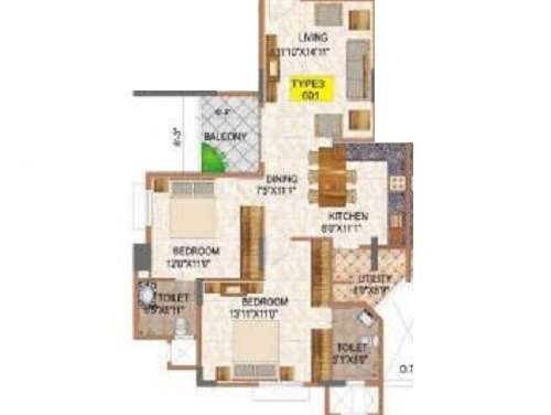 ajmera infinity apartment 2 bhk 1274sqft 20223419123411