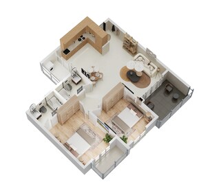 2 BHK 1008 Sq. Ft. Apartment in Ajmera Lakeside Paradise