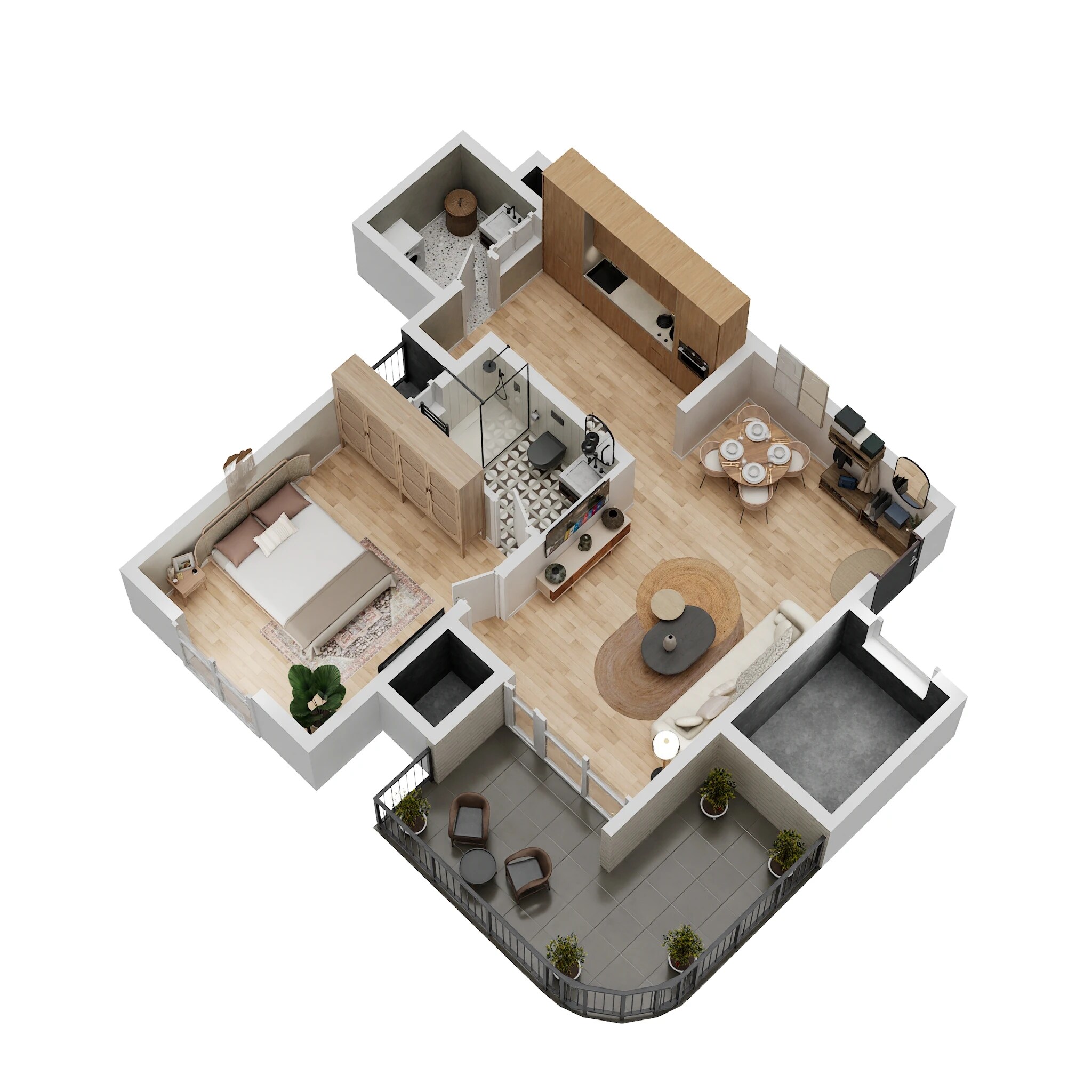 Floor plan of 1 BHK 419 Sq. Ft. Apartment in Ajmera Lugaano, Bangalore