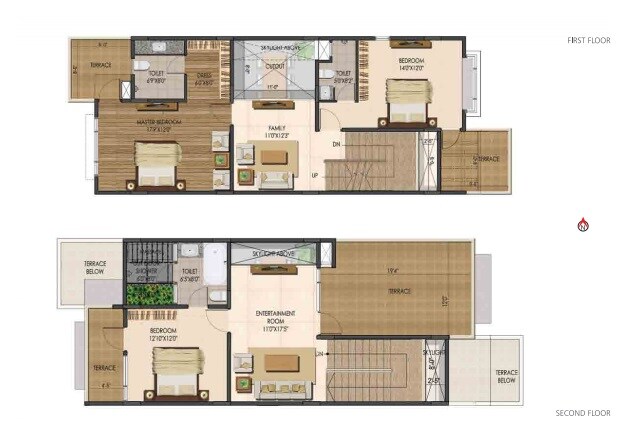Floor plan of 4 BHK 4346 Sq. Ft. Villa in Ajmera Villows, Bangalore